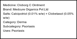 Information about Cloborg C Ointment (Brand: Medcure Organics Pvt Ltd) - Uses: Psoriasis