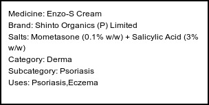 Information about Enzo-S Cream (Brand: Shinto Organics (P) Limited) - Uses: Psoriasis,Eczema