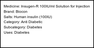 Insugen-R 100IU/ml Solution for Injection Side Effects, Uses, Buy ...