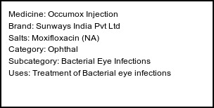 Information about Occumox Injection (Brand: Sunways India Pvt Ltd) - Uses: Treatment of Bacterial eye infections