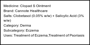 Information about Clopad S Ointment (Brand: Tripada Biotec Pvt Ltd) - Uses: Treatment of Eczema,Treatment of Psoriasis