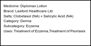 Information about Diplomax Lotion (Brand: Leeford Healthcare Ltd) - Uses: Treatment of Eczema,Treatment of Psoriasis