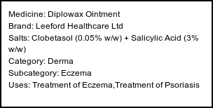 Information about Diplowax Ointment (Brand: Leeford Healthcare Ltd) - Uses: Treatment of Eczema,Treatment of Psoriasis