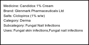 Information about Candidox 1% Cream (Brand: Glenmark Pharmaceuticals Ltd) - Uses: Fungal skin infections,Fungal nail infections
