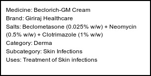 Information about Beclorich-GM Cream (Brand: Giriraj Healthcare) - Uses: Treatment of Skin infections