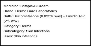 Information about Betapic-G Cream (Brand: Dermo Care Laboratories) - Uses: Skin infections