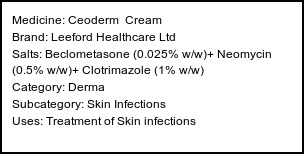 Information about Ceoderm Cream (Brand: Leeford Healthcare Ltd) - Uses: Treatment of Skin infections