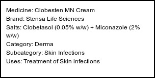 Information about Clobesten MN Cream (Brand: Stensa Life Sciences) - Uses: Treatment of Skin infections