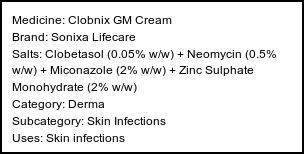 Information about Clobnix GM Cream (Brand: Sonixa Lifecare) - Uses: Skin infections