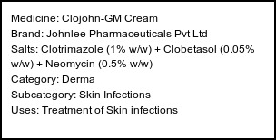 Information about Clojohn-GM Cream (Brand: Johnlee Pharmaceuticals Pvt Ltd) - Uses: Treatment of Skin infections
