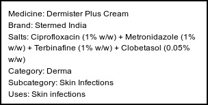 Information about Dermister Plus Cream (Brand: Stermed India) - Uses: Skin infections