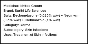 Information about Ichfree Cream (Brand: Sarthi Life Sciences) - Uses: Treatment of Skin infections