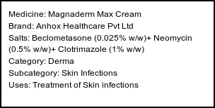 Information about Magnaderm Max + Cream (Brand: Anhox Healthcare Pvt Ltd) - Uses: Treatment of Skin infections