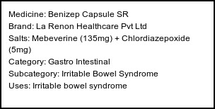 Information about Benizep Capsule SR (Brand: La Renon Healthcare Pvt Ltd) - Uses: Irritable bowel syndrome