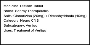 Information about Dizisan Tablet (Brand: Sanrey Therapeutics) - Uses: Treatment of Vertigo
