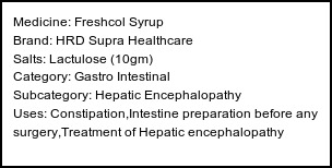 Information about Freshcol Syrup (Brand: HRD Supra Healthcare) - Uses: Constipation,Intestine preparation before any surgery,Treatment of Hepatic encephalopathy