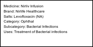 Information about Nirliv Infusion (Brand: Nirlife Healthcare) - Uses: Treatment of Bacterial infections