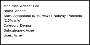 Information about Acnehit Gel (Brand: Abbott) - Uses: Acne
