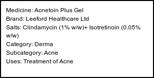 Information about Acnetoin Plus Gel (Brand: Leeford Healthcare Ltd) - Uses: Treatment of Acne