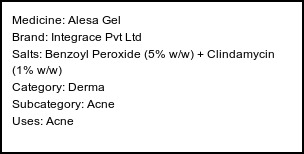 Information about Alesa Gel (Brand: Integrace Pvt Ltd) - Uses: Acne