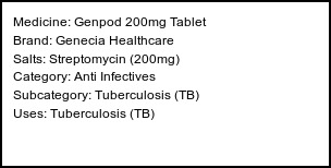 Information about Genpod 200mg Tablet (Brand: Genecia Healthcare) - Uses: Tuberculosis (TB)