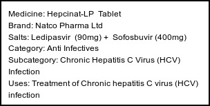 Information about Hepcinat-LP Tablet (Brand: Natco Pharma Ltd) - Uses: Treatment of Chronic hepatitis C virus (HCV) infection