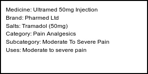 Information about Ultramed 50mg Injection (Brand: Pharmed Ltd) - Uses: Moderate to severe pain