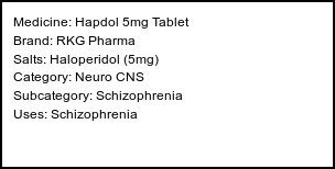 Information about Hapdol 5mg Tablet (Brand: RKG Pharma) - Uses: Schizophrenia