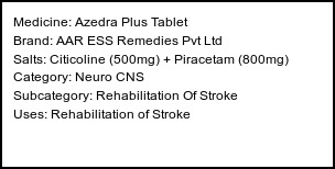 Information about Azedra Plus Tablet (Brand: AAR ESS Remedies Pvt Ltd) - Uses: Rehabilitation of Stroke