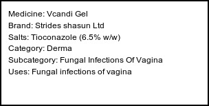 Information about Vcandi Gel (Brand: Strides shasun Ltd) - Uses: Fungal infections of vagina