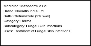 Information about Mazoderm V Gel (Brand: Novartis India Ltd) - Uses: Treatment of Fungal skin infections