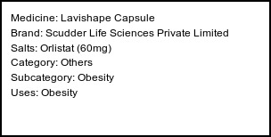 Information about Lavishape Capsule (Brand: Scudder Life Sciences Private Limited) - Uses: Obesity