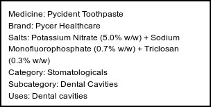 Information about Pycident Toothpaste (Brand: Pycer Healthcare) - Uses: Dental cavities